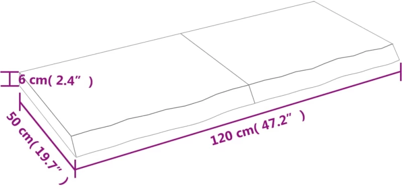 ΡΑΦΙ ΤΟΙΧΟΥ ΑΝΟΙΧΤΟ ΚΑΦΕ 120X50X6 ΕΚ. ΕΠΕΞΕΡΓ. ΜΑΣΙΦ ΞΥΛΟ ΔΡΥΟΣ 363697