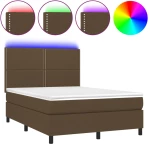 ΚΡΕΒΑΤΙ BOXSPRING ΜΕ ΣΤΡΩΜΑ & LED ΣΚ.ΚΑΦΕ 140X200 ΕΚ ΥΦΑΣΜΑΤΙΝΟ 3134800