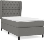 ΚΡΕΒΑΤΙ BOXSPRING ΜΕ ΣΤΡΩΜΑ ΣΚΟΥΡΟ ΓΚΡΙ 80X200 ΕΚ. ΥΦΑΣΜΑΤΙΝΟ 3128158