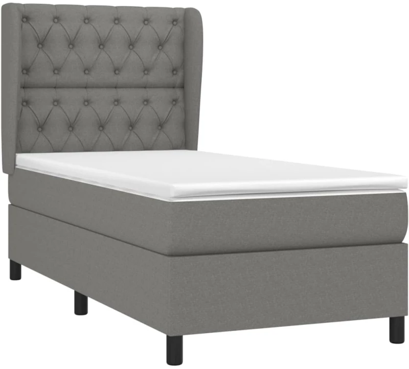 ΚΡΕΒΑΤΙ BOXSPRING ΜΕ ΣΤΡΩΜΑ ΣΚΟΥΡΟ ΓΚΡΙ 80X200 ΕΚ. ΥΦΑΣΜΑΤΙΝΟ 3128158