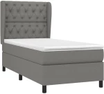 ΚΡΕΒΑΤΙ BOXSPRING ΜΕ ΣΤΡΩΜΑ ΣΚΟΥΡΟ ΓΚΡΙ 80X200 ΕΚ. ΥΦΑΣΜΑΤΙΝΟ 3128158