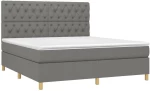 ΚΡΕΒΑΤΙ BOXSPRING ΜΕ ΣΤΡΩΜΑ & LED ΣΚ.ΓΚΡΙ 160X200 ΕΚ ΥΦΑΣΜΑΤΙΝΟ 3135686