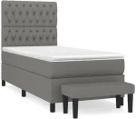 ΚΡΕΒΑΤΙ BOXSPRING ΜΕ ΣΤΡΩΜΑ ΣΚΟΥΡΟ ΓΚΡΙ 90X200 ΕΚ. ΥΦΑΣΜΑΤΙΝΟ 3136806