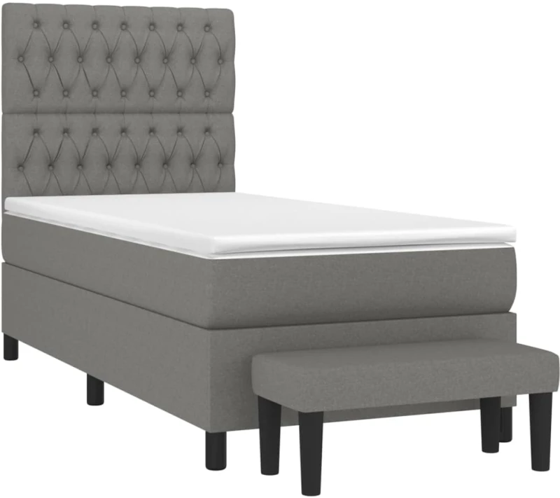 ΚΡΕΒΑΤΙ BOXSPRING ΜΕ ΣΤΡΩΜΑ ΣΚΟΥΡΟ ΓΚΡΙ 90X200 ΕΚ. ΥΦΑΣΜΑΤΙΝΟ 3136806