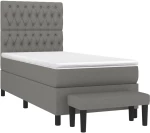 ΚΡΕΒΑΤΙ BOXSPRING ΜΕ ΣΤΡΩΜΑ ΣΚΟΥΡΟ ΓΚΡΙ 90X200 ΕΚ. ΥΦΑΣΜΑΤΙΝΟ 3136806