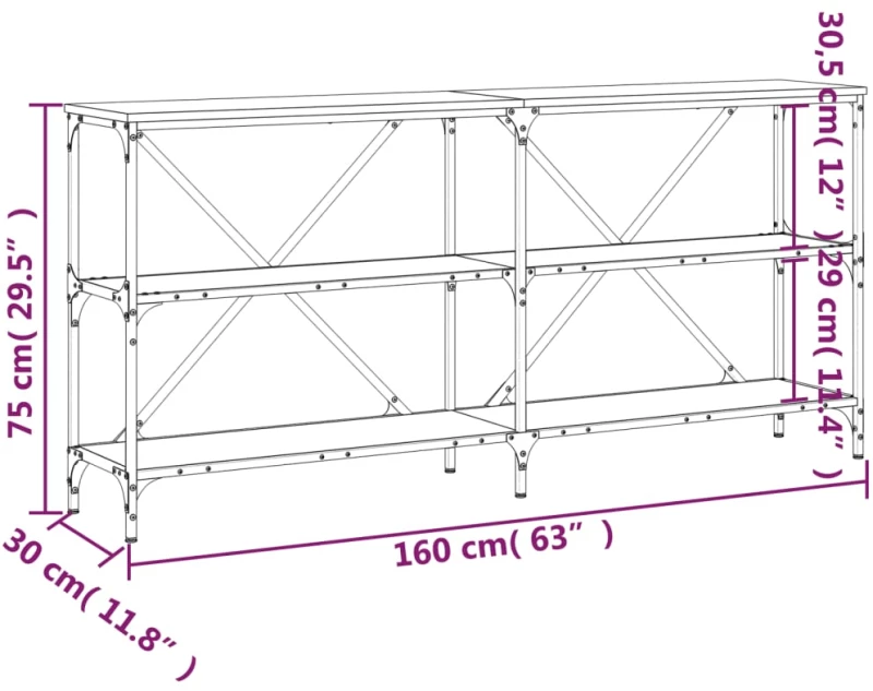 ΤΡΑΠΕΖΙ ΚΟΝΣΟΛΑ ΚΑΦΕ ΔΡΥΣ 160X30X75 ΕΚ. ΕΠΕΞ. ΞΥΛΟ/ΣΙΔΗΡΟΣ 832852