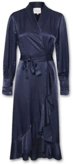 Σατέν κρουαζέ φόρεμα Elvira My Essential Wardrobe - Μπλέ σκούρο