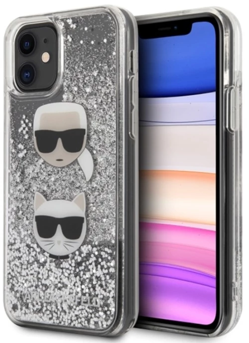 Karl Lagerfeld Liquid Glitter Hearts - Case iPhone 11 Pro