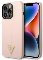 Guess Silicone Triangle Logo - Case for iPhone 14 Pro (Pink)