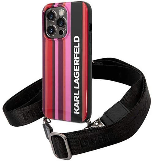 Karl Lagerfeld Color Stripes Strap - Case for iPhone 14 Pro Max (Pink)