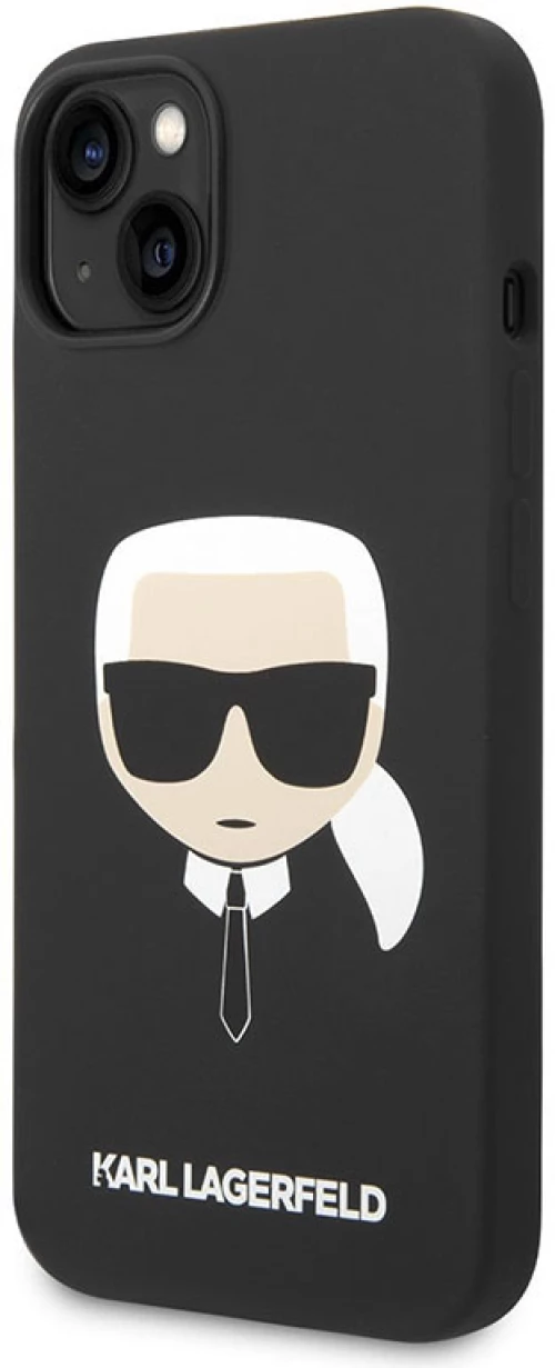 Karl Lagerfeld Silicone Ikonik Karl's Head MagSafe - Case for iPhone 14 Plus (Black)
