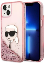 Karl Lagerfeld Liquid Glitter NFT Karl's Head - Case for iPhone 14 Plus (Pink)