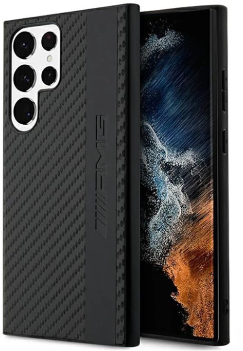 AMG Carbon Stripe & Embossed - Case for Samsung Galaxy S23 Ultra (Black)