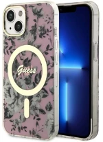 Guess Flower MagSafe - Case for iPhone 14 Plus (Pink)