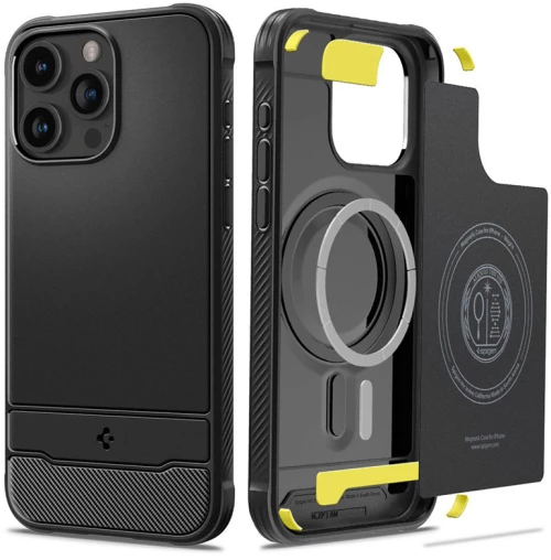Spigen Rugged Armor Mag MagSafe - Case for iPhone 15 Pro Max (Matte Black)