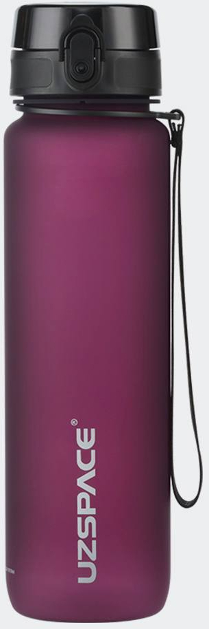 UZSPACE Frosted Hydration Measured Leak Proof Water Bottle 1000ml - 3038-PURPLISH-RED