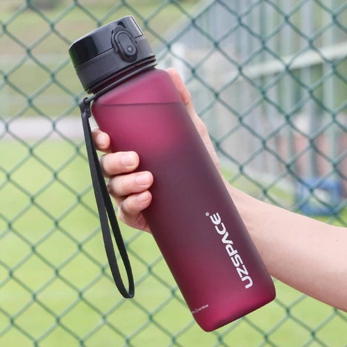 UZSPACE Frosted Hydration Measured Leak Proof Water Bottle 1000ml - 3038-PURPLISH-RED