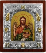 Ασημένια εικόνα ΟΙ ΑΓΙΟΙ ΘΕΟΔΩΡΟΙ-ΑΓΙΟΓΡΑΦΙΑ  19.5x17.5cm
