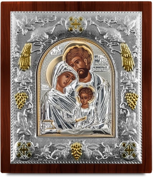 Ασημένια εικόνα ΑΓΙΑ ΟΙΚΟΓΕΝΕΙΑ  15x13cm