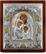 Ασημένια εικόνα ΑΓΙΑ ΟΙΚΟΓΕΝΕΙΑ  15x13cm
