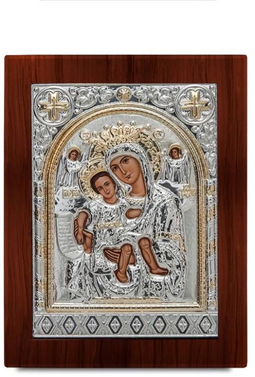Ασημένια εικόνα ΑΞΙΟΝ ΕΣΤΙΝ 23x18cm