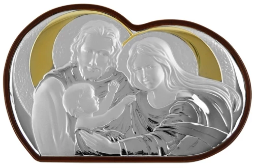 Ασημένια εικόνα ΑΓΙΑ ΟΙΚΟΓΕΝΕΙΑ 27.5x18cm