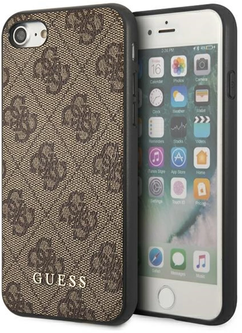 Guess 4G Metal Gold Logo - Case for iPhone SE 2022 / SE 2020 / 8 / 7 (brown)