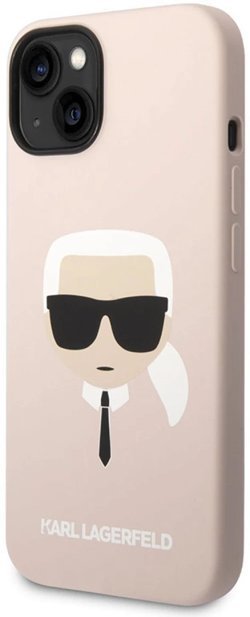 Karl Lagerfeld Silicone Ikonik Karl's Head MagSafe - Case for iPhone 14 Plus (Pink)