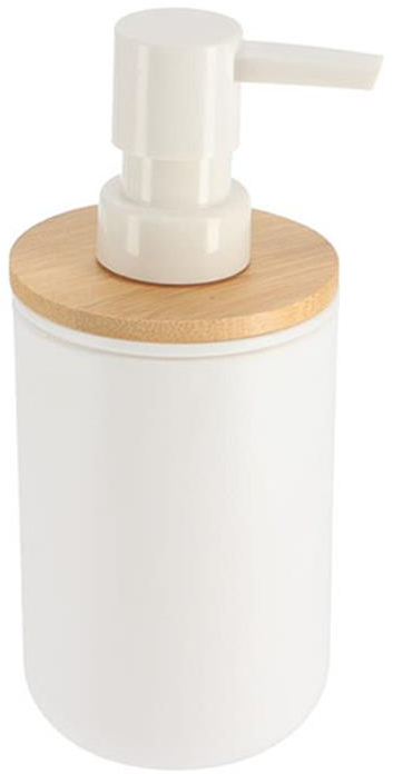 Dispenser πλαστικό λευκό με bamboo 300ml