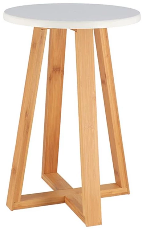 Σκαμπώ ξύλινο λευκό bamboo 30x43