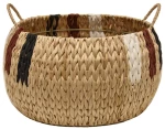 Καλάθι ψάθινο μπουλ stripes 35X23