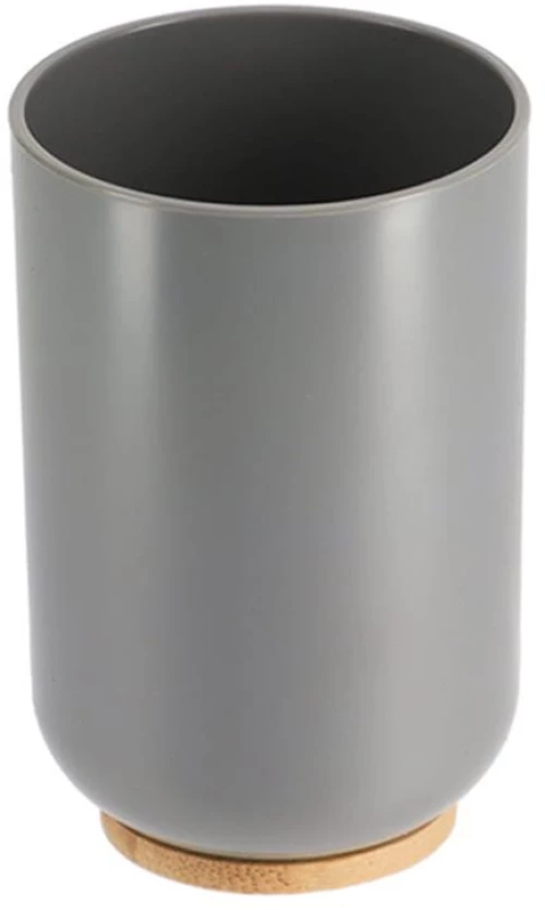 Ποτήρι μπάνιου ps γκρι με bamboo
