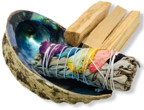 Smudge Set Palo Santo, White Sage και Κοχύλι για Καθαρισμό Χώρου και Αύρας
