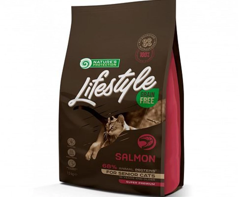 Nature's Protection LifeStyle  SENIOR CAT SALMON GRAIN FREE    1.5kgr