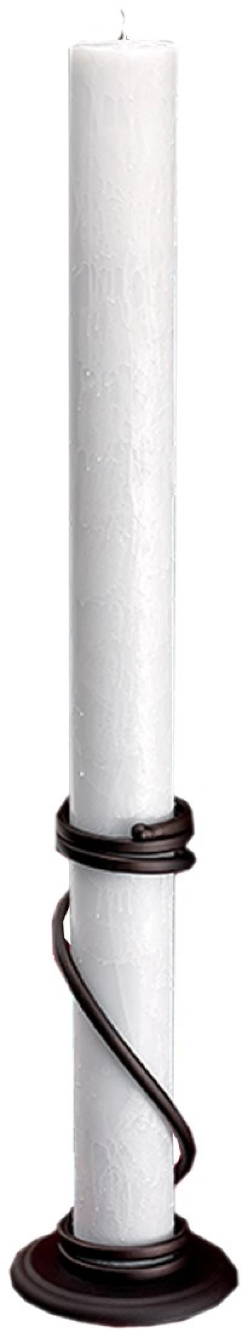 Λαμπάδα Γάμου Κούφιο Κερί 12x140cm NK005 (2ΤΜΧ.) Λευκό Με Βάση
