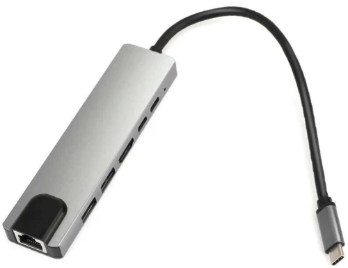 USB-C Docking Station με HDMI PD Ethernet Γκρι (YWX-TYPEC6X1)