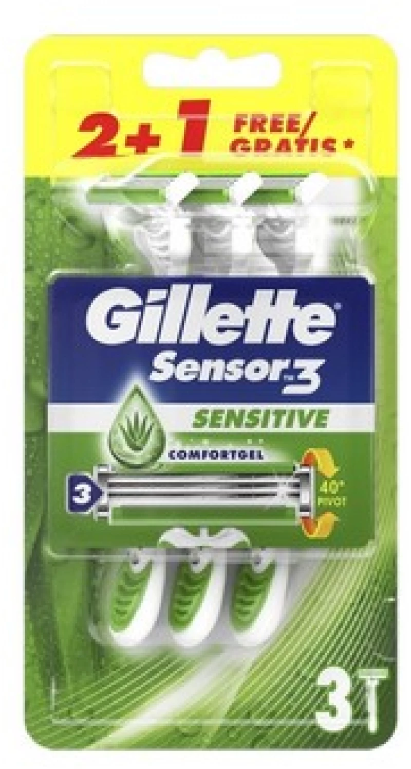Gillette Sensor 3 Sensitive Razors 3τμχ