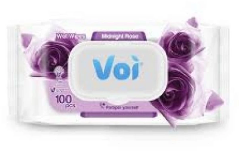 VOI Μωρομάντηλα Midnight Rose Με Καπάκι 100τμχ