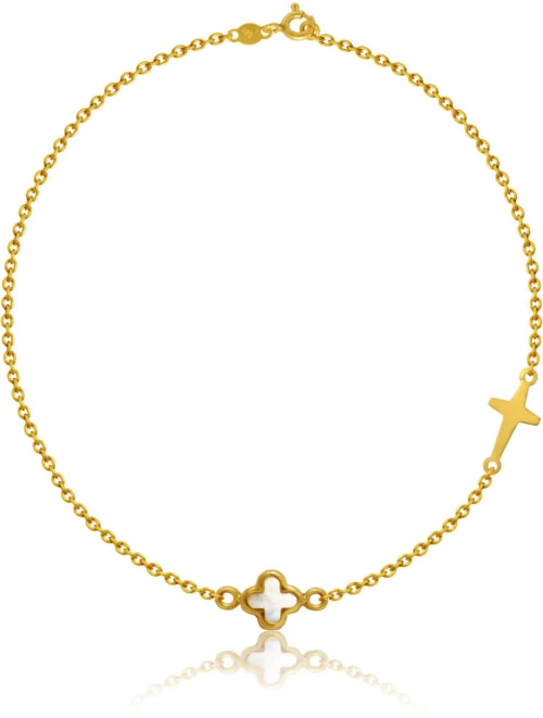 Βραχιόλι γυναικείο επίχρυσο ασημένιο 925