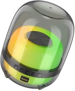 Φορητό Ηχείο Wireless Hoco BS58 Crystal BT 5.1 1800mAh 10W με USB & Micro SD 360° LED Φωτισμό Μαύρο