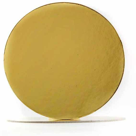 Δίσκος τούρτας στρογγυλός χρυσός Πάχος 3mm. Διαμ.19εκ.