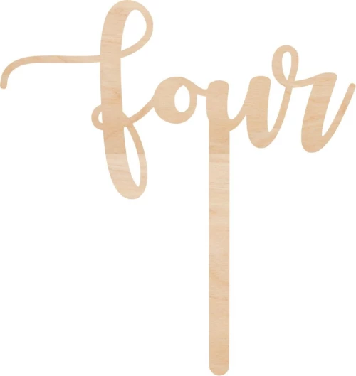 Cake Topper Four ΞΥΛΟ