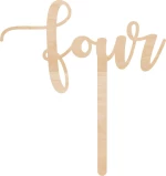 Cake Topper Four ΞΥΛΟ