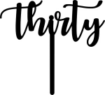 Cake Topper thirty ΜΑΥΡΟ