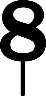 Cake Topper 8 ΜΑΥΡΟ