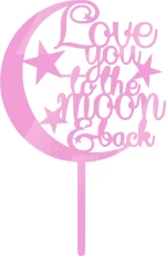 Cake Topper Moon ΡΟΖ ΚΑΘΡΕΠΤΗΣ