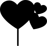 Cake Topper Heart 2 ΜΑΥΡΟ
