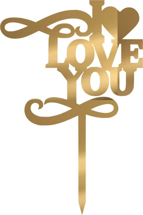 Cake Topper I Love you 2 ΧΡΥΣΟ ΚΑΘΡΕΠΤΗΣ