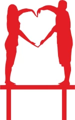 Cake Topper Heart 3 ΚΟΚΚΙΝΟ