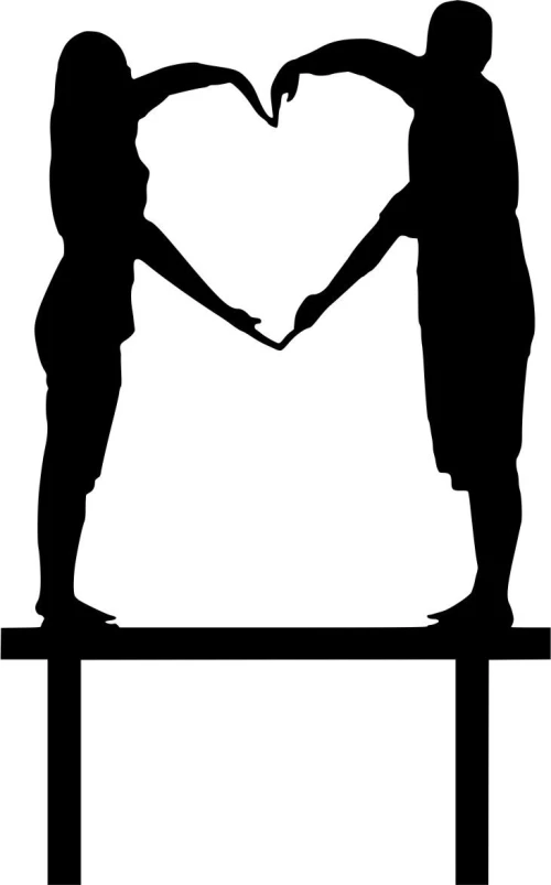 Cake Topper Heart 3 ΜΑΥΡΟ